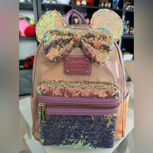 Disney Park exclusive -Iridescent  Sequin Ear Mini Backpack